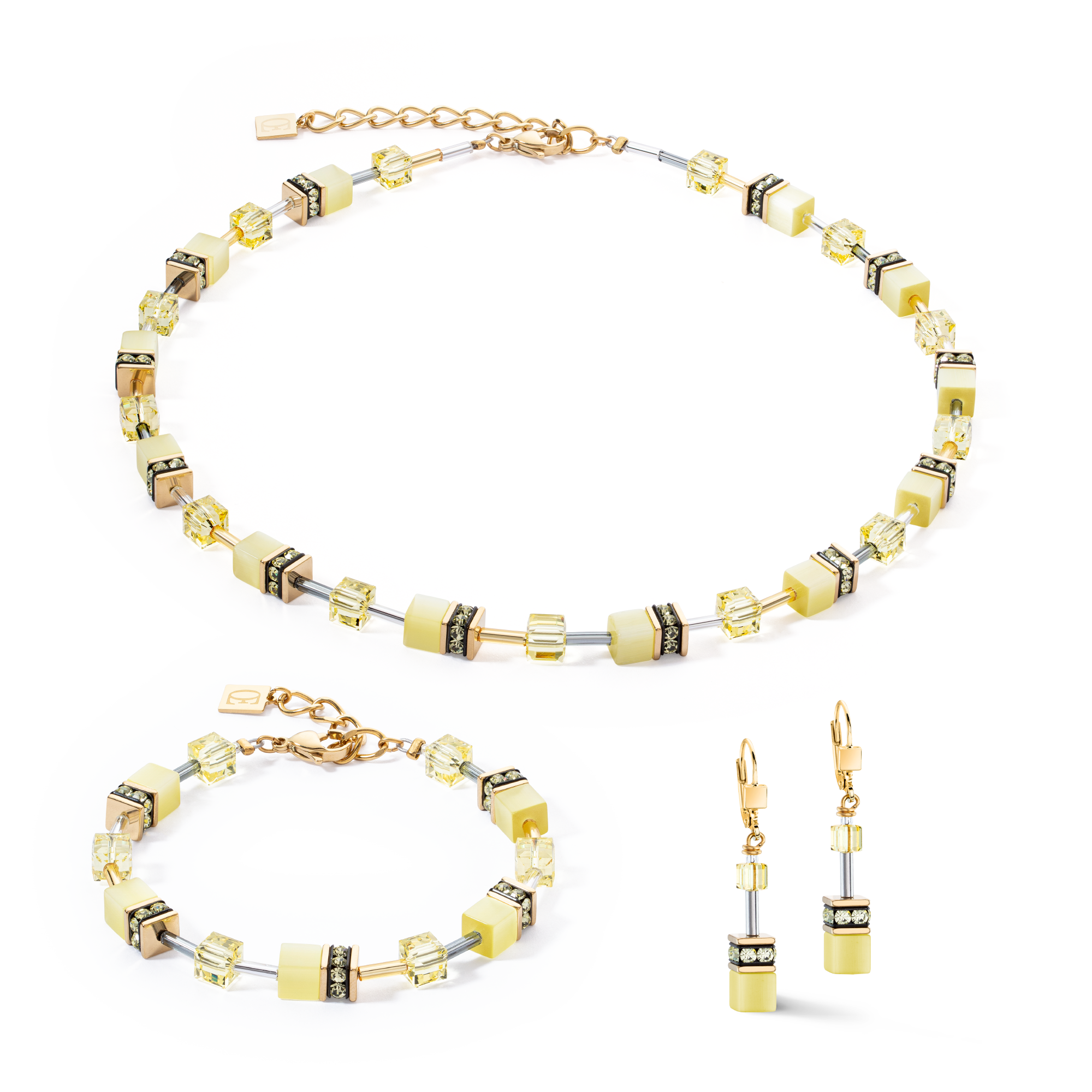 GeoCUBE® Iconic Mono Gold earrings yellow