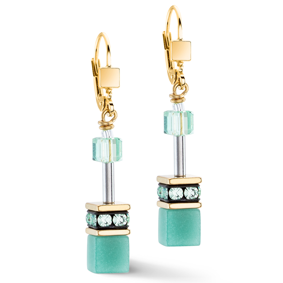 GeoCUBE® Iconic Mono Gold earrings green