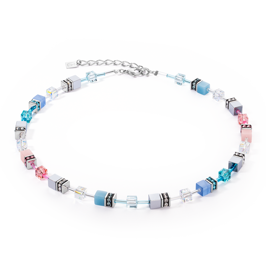 GeoCUBE® Iconic necklace blue-pink