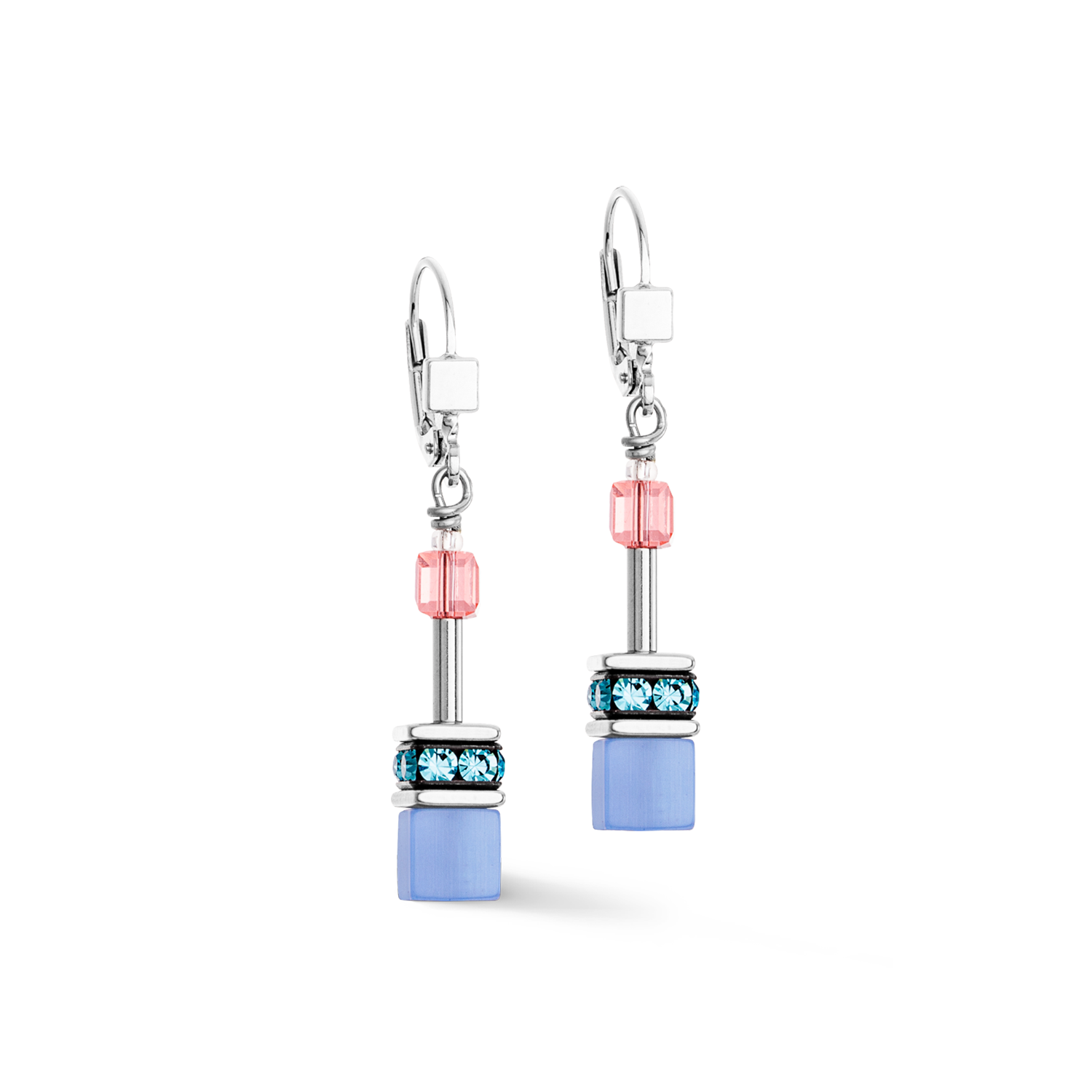 GeoCUBE® Iconic earrings blue-pink