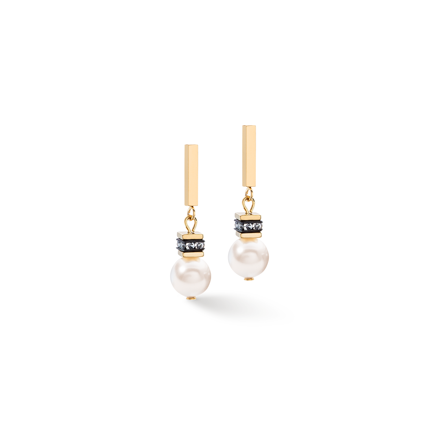 GeoCUBE® Iconic Pearl Mix earrings gold-white