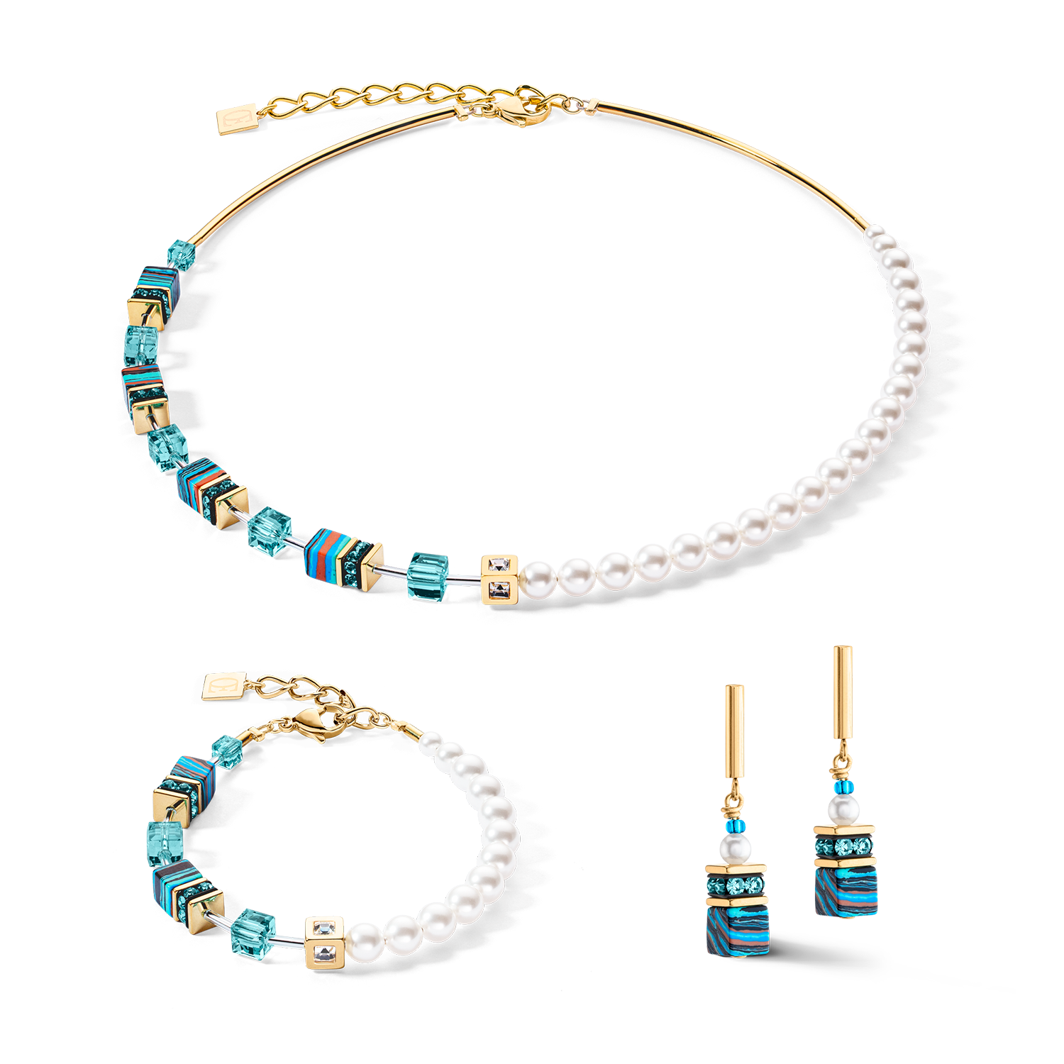 GeoCUBE® Fusion Festive necklace turquoise