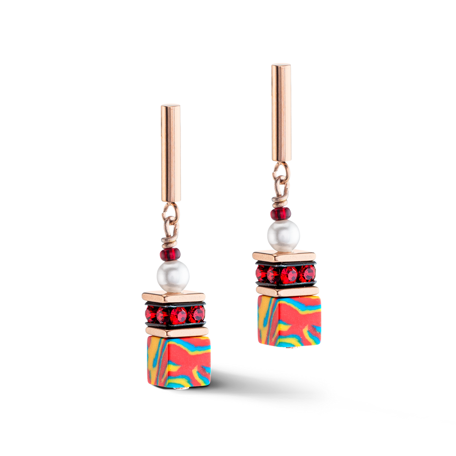 GeoCUBE® Fusion Festive earrings red