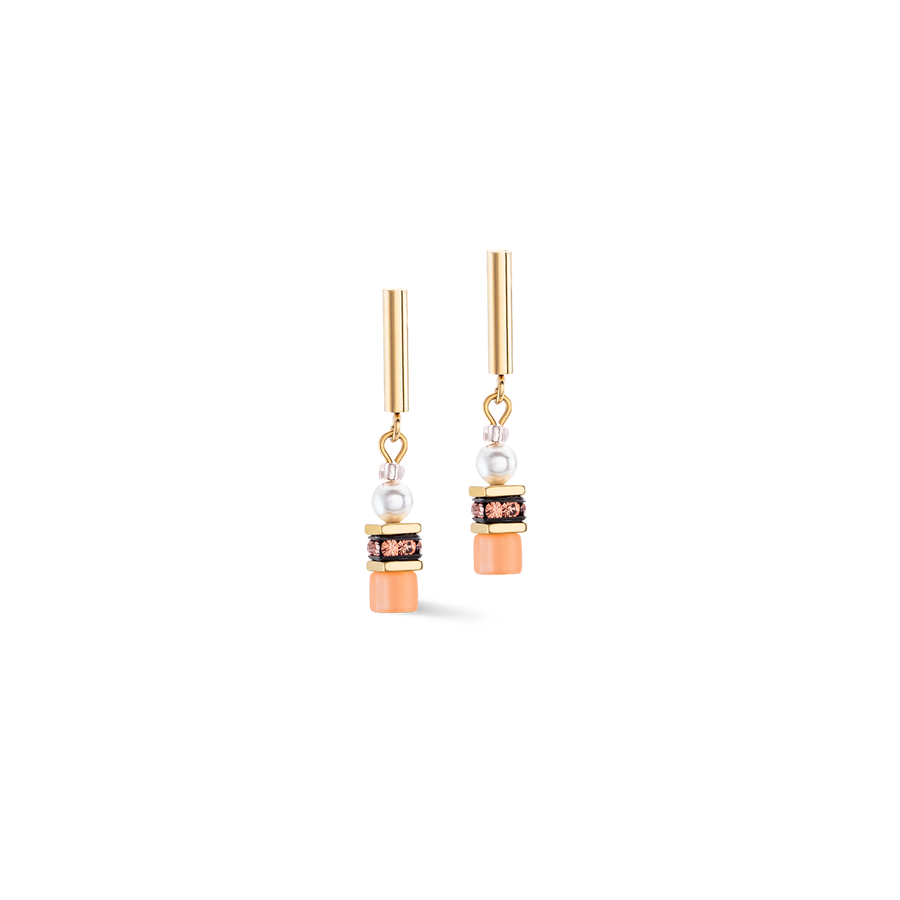 GeoCUBE® Mini Fusion Pearls Earrings Apricot Crush