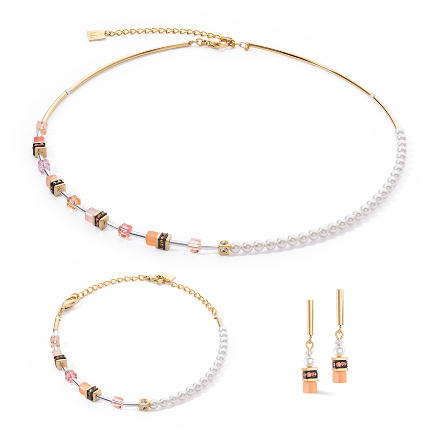GeoCUBE® Mini Fusion Pearls Bracelet Apricot Crush