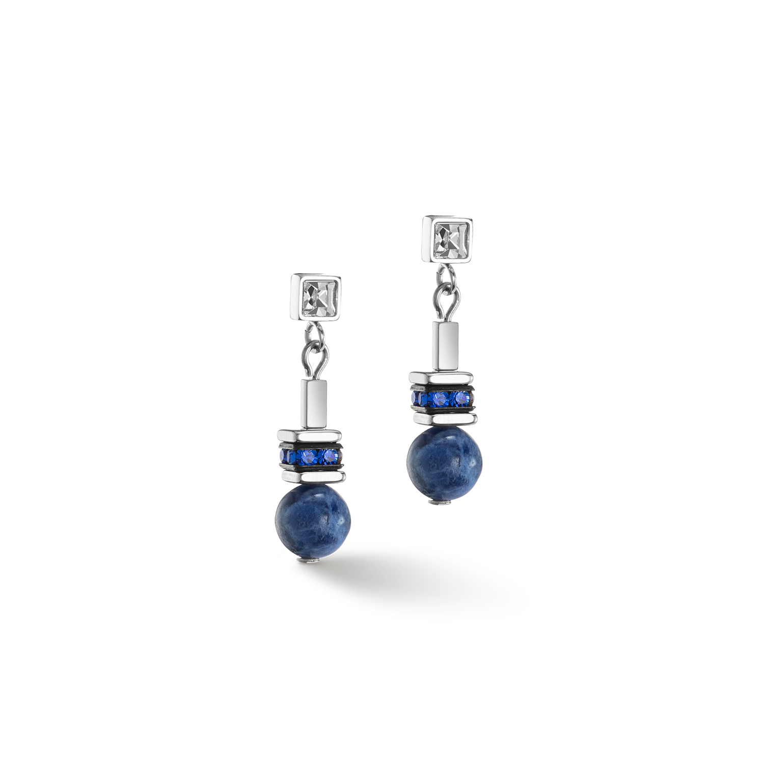 Earrings Atlantis Spheres silver-blue