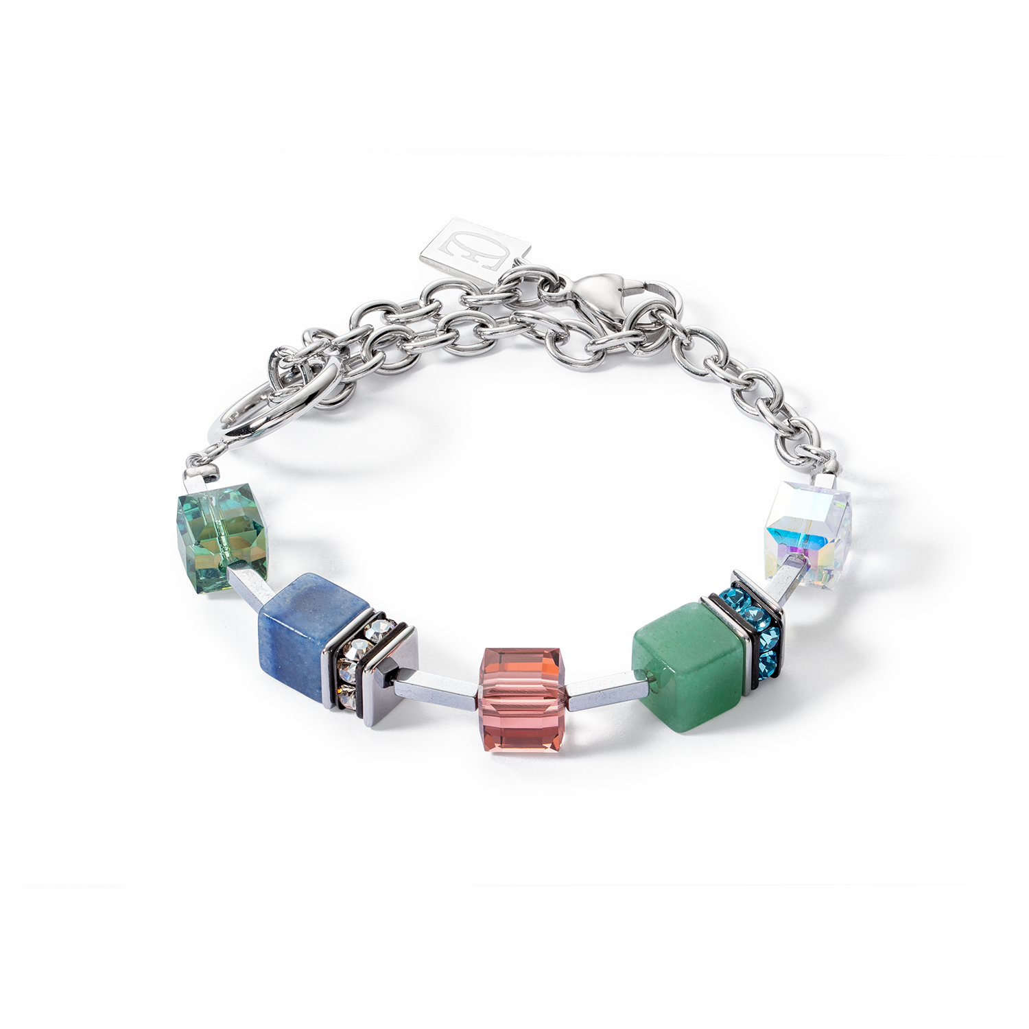 Bracelet GeoCUBE® Statement Precious Chunky Chain Multiwear 35 multicolour