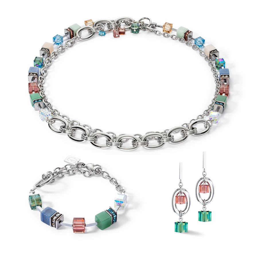 Bracelet GeoCUBE® Statement Precious Chunky Chain Multiwear 35 multicolour