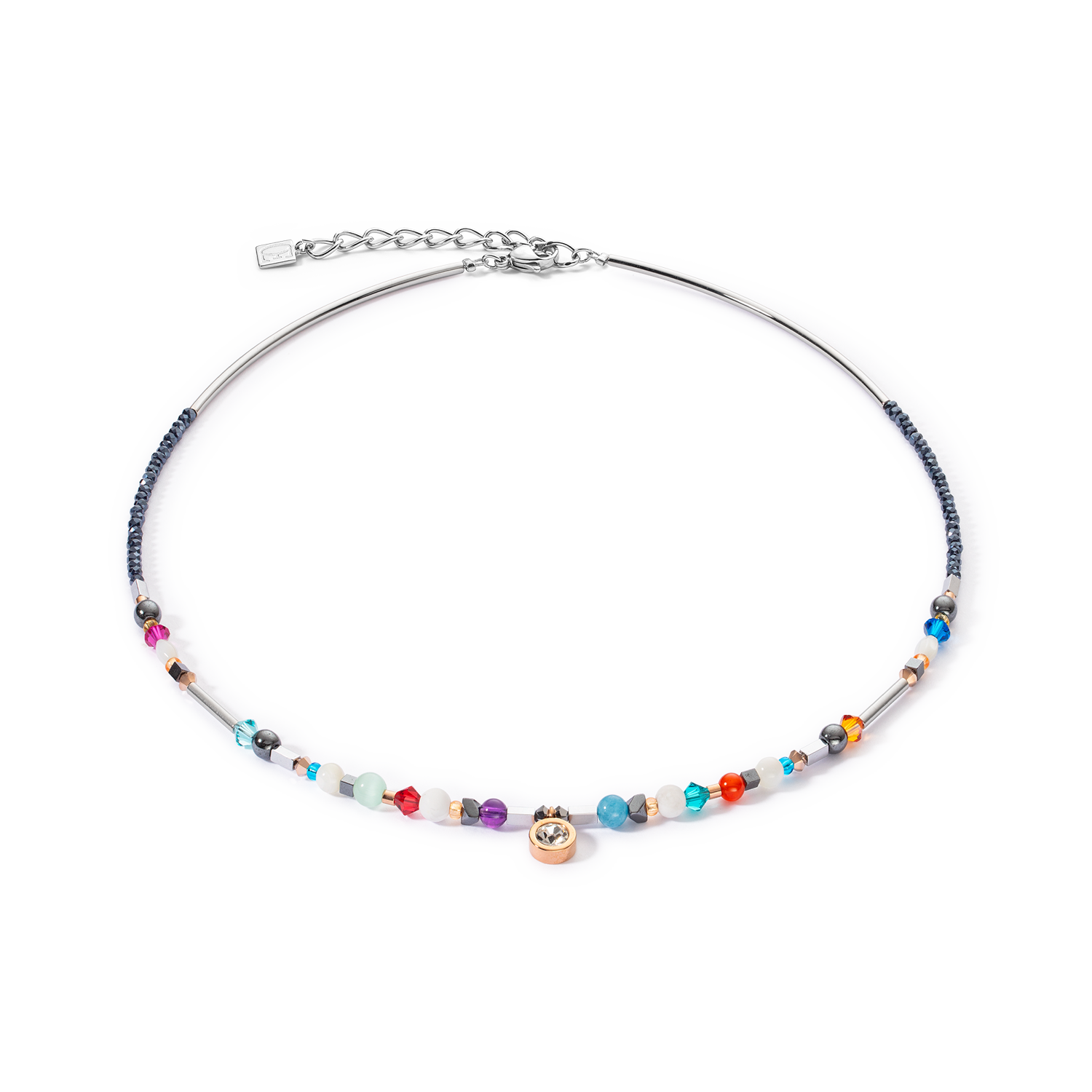 Sparkling Dot Gemstone necklace multicolour vintage