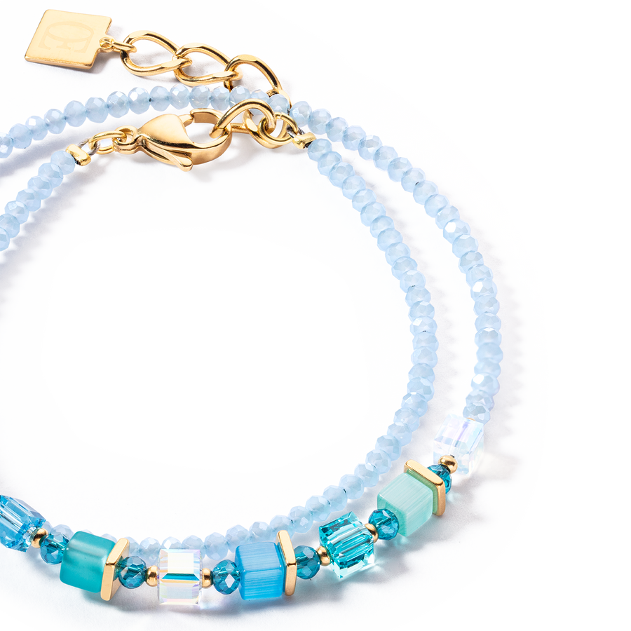 Joyful Colours Wrap bracelet gold turquoise