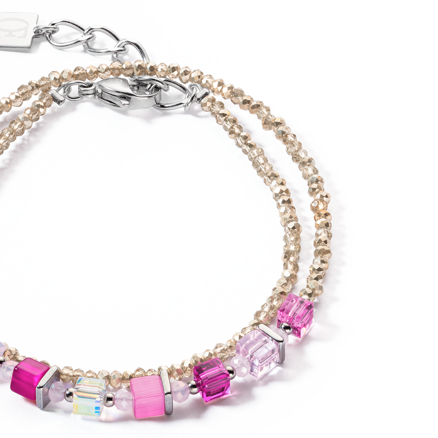Joyful Colours Wrap bracelet silver pink