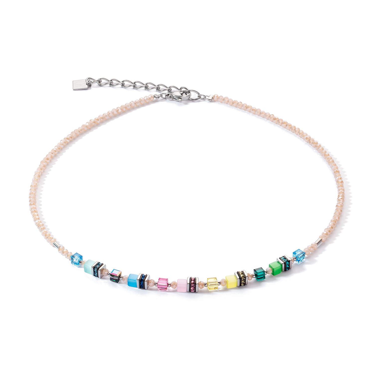 Mini Cubes necklace multicolour pastel – COEUR DE LION (UK-WORLD)