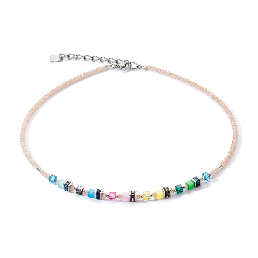 Mini Cubes necklace multicolour pastel
