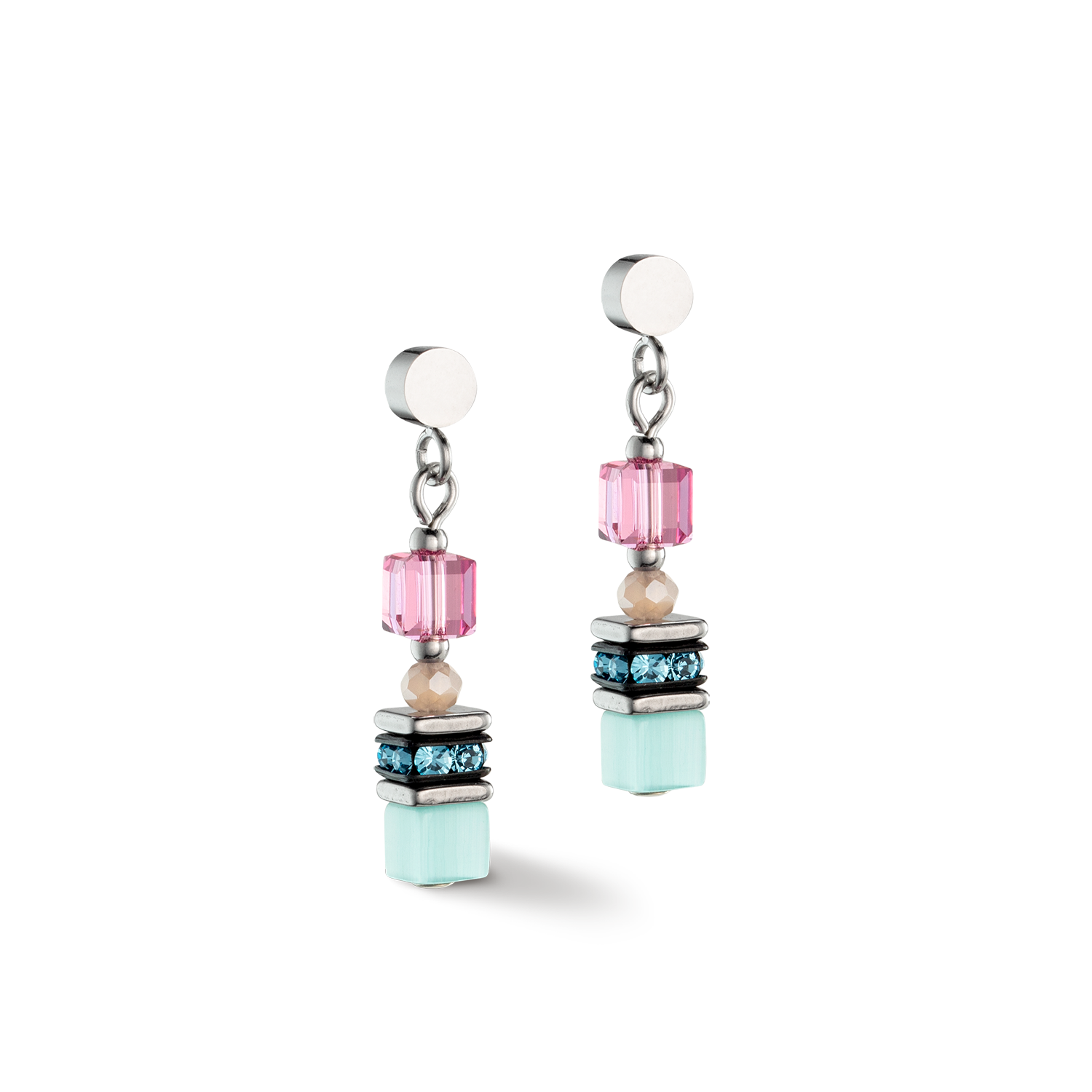 Mini Cubes earrings multicolour pastel