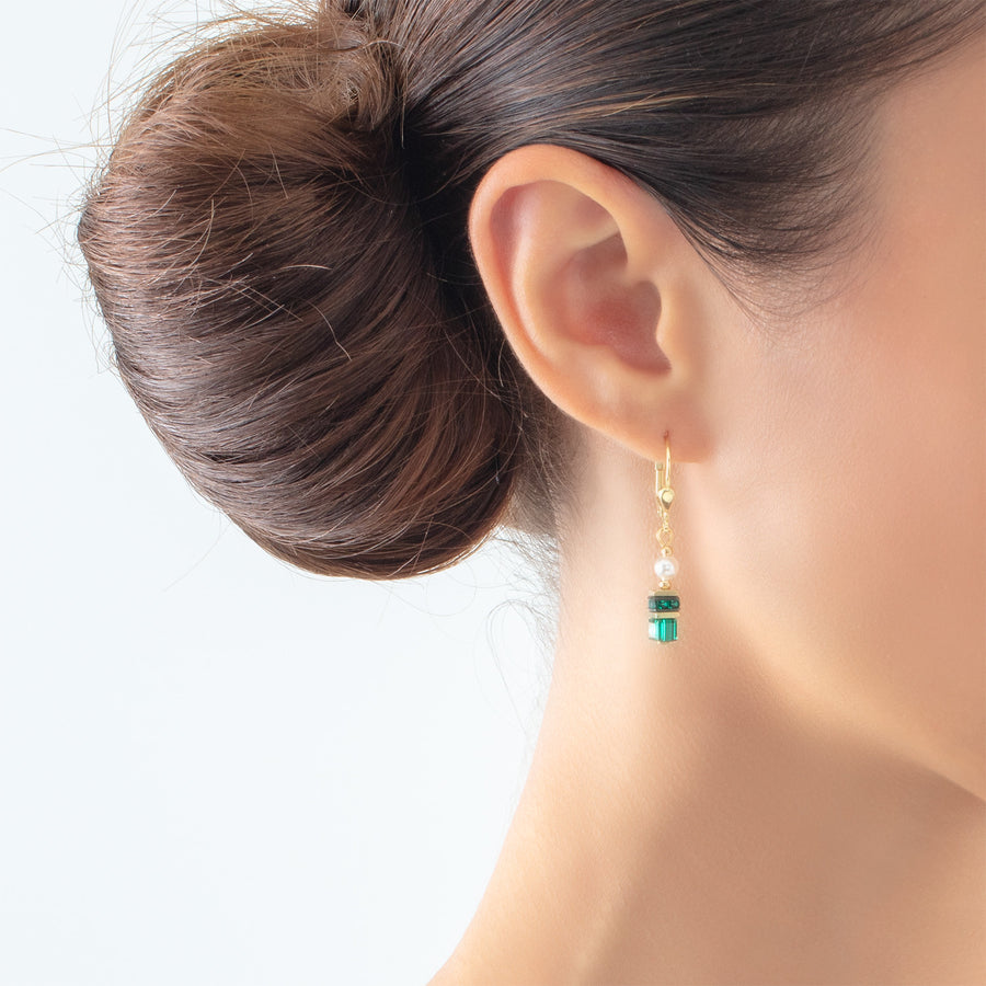 Earrings Sparkling Princess gold-green