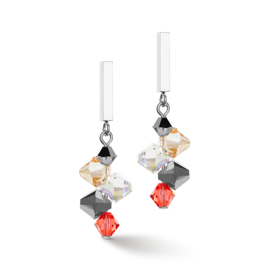 Dancing Crystals & Chunky Chain earrings red