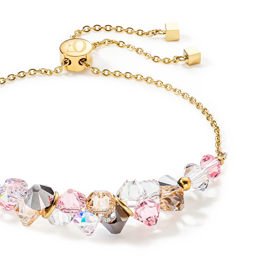 Dancing Crystals bracelet gold light rose