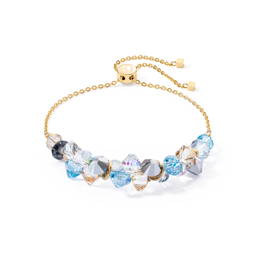 Dancing Crystals bracelet gold aqua