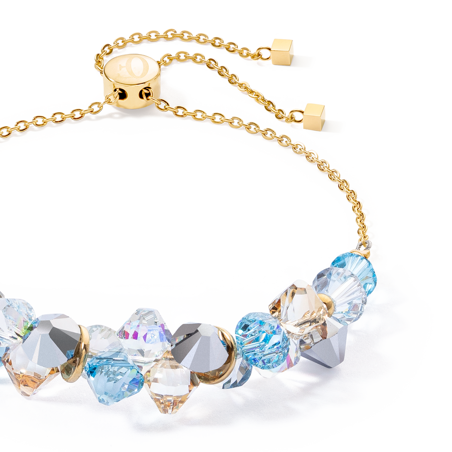 Dancing Crystals bracelet gold aqua