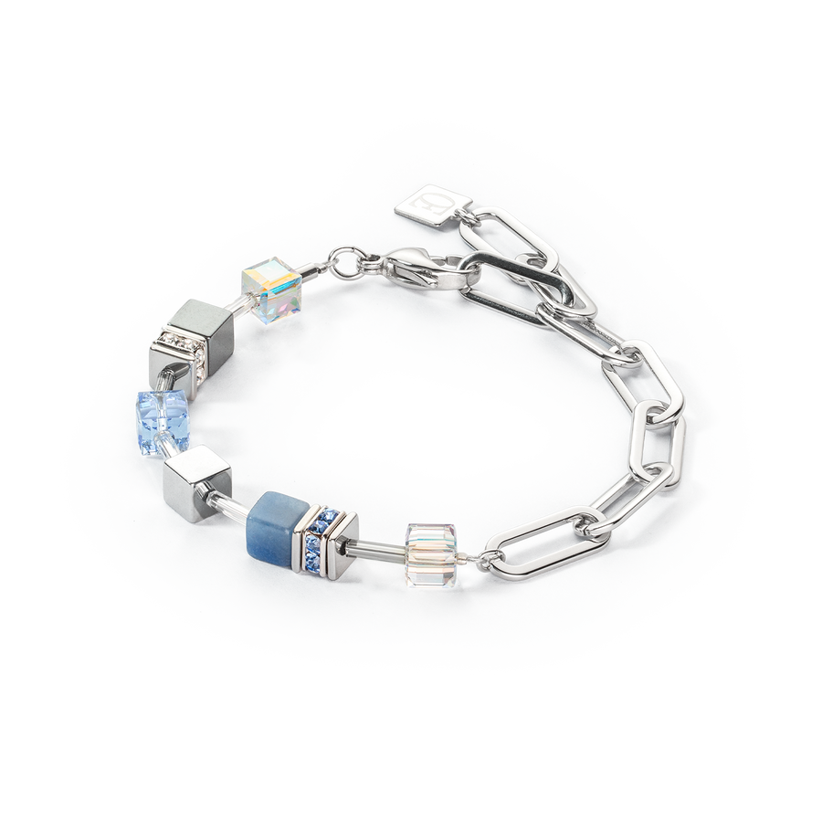 GeoCUBE® Fusion Chain bracelet silver blue