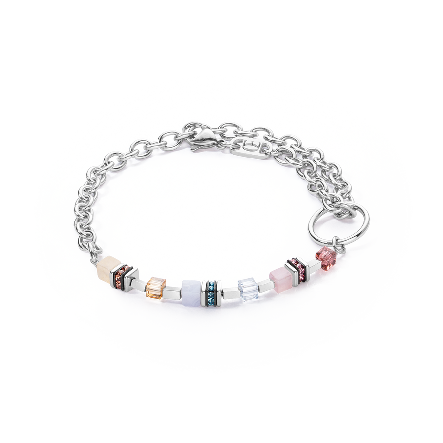 GeoCUBE® Fusion Charm bracelet silver-pastel