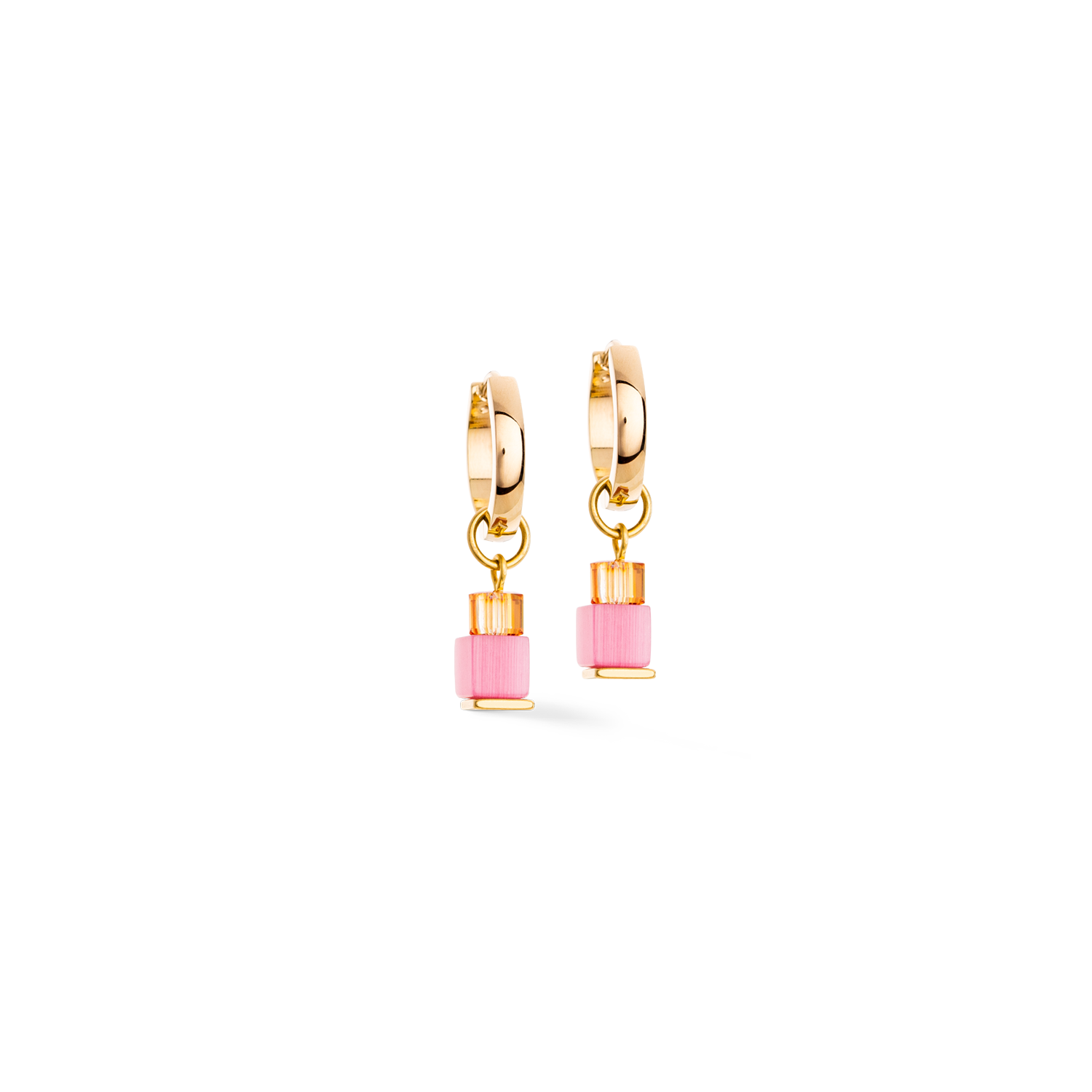 Earrings Creole Cube Fusion Charm gold-rainbow