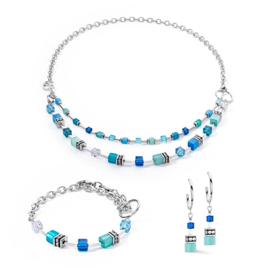 GeoCUBE® Iconic Layer Chain hoops Ocean Vibes