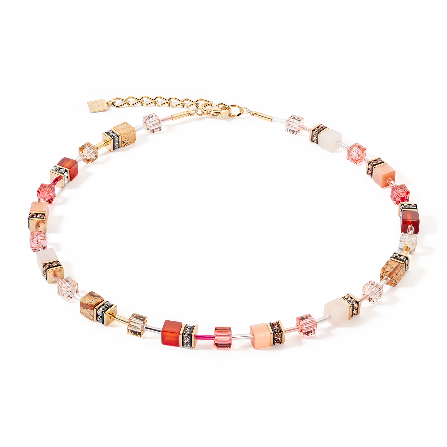 GeoCUBE® Iconic Precious necklace red-beige