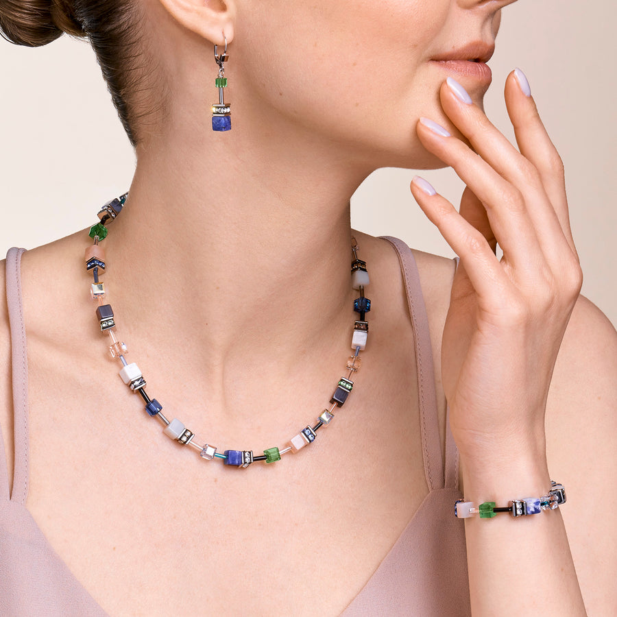 Necklace GeoCUBE® Crystals & Gemstones blue-green