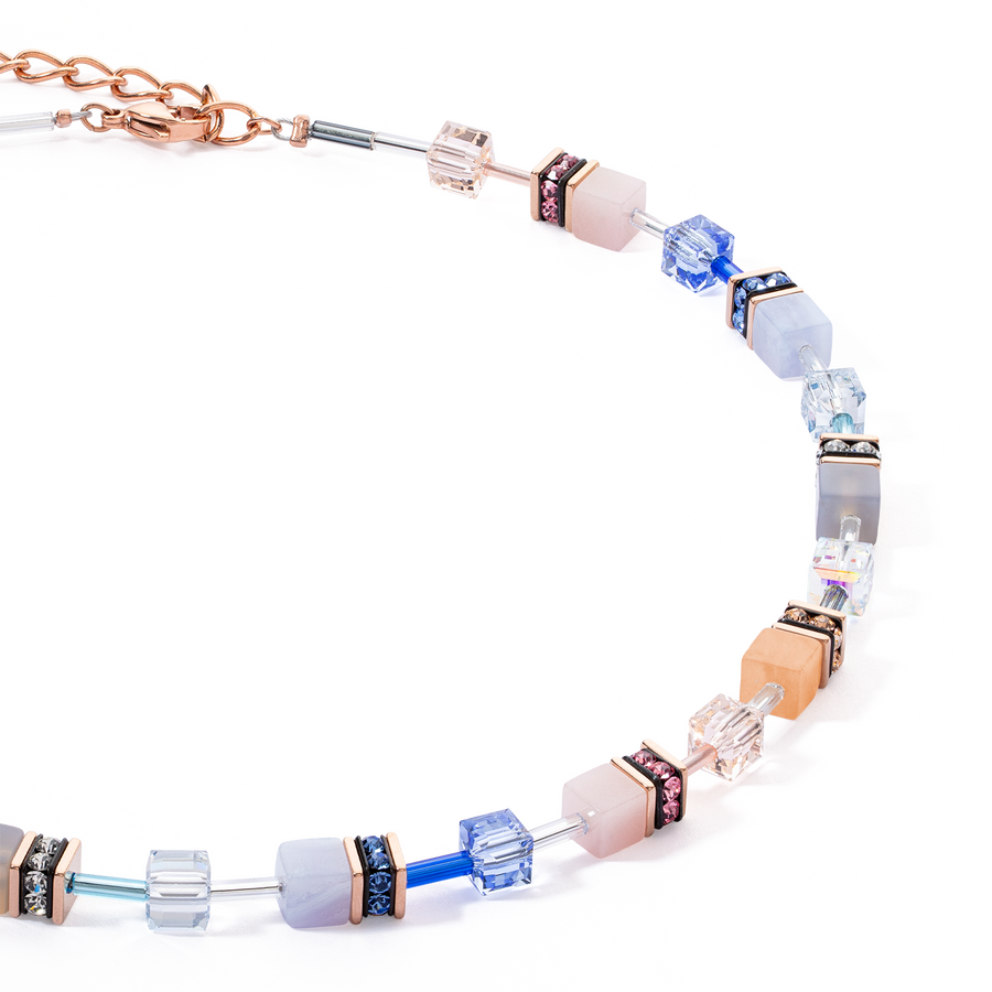 GeoCUBE® Iconic Precious necklace light blue-beige
