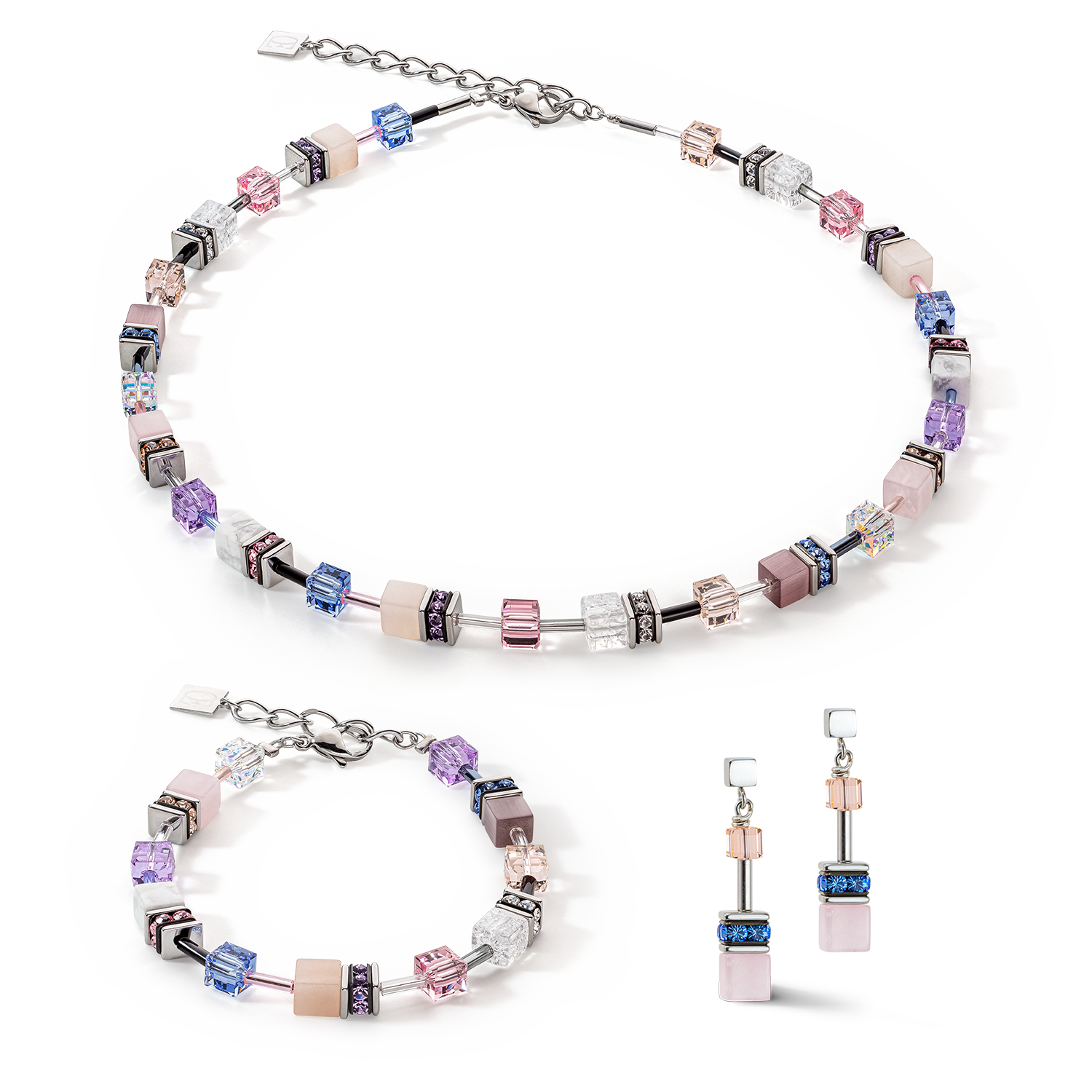 GeoCUBE® Iconic Precious necklace lilac-blue
