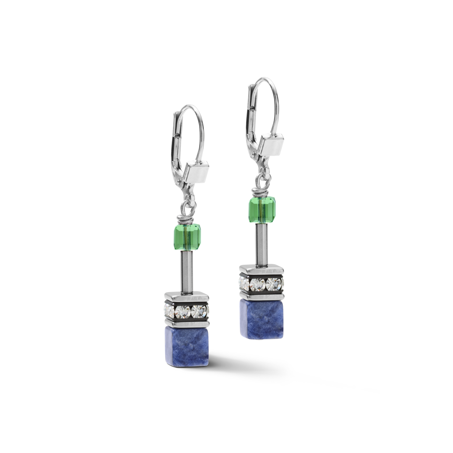 Earrings GeoCUBE® Crystals & Gemstones blue-green