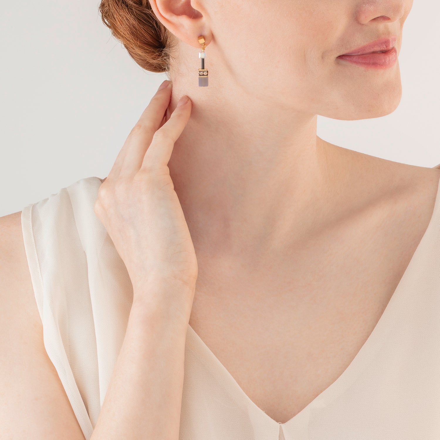 GeoCUBE® Iconic Precious earrings brown