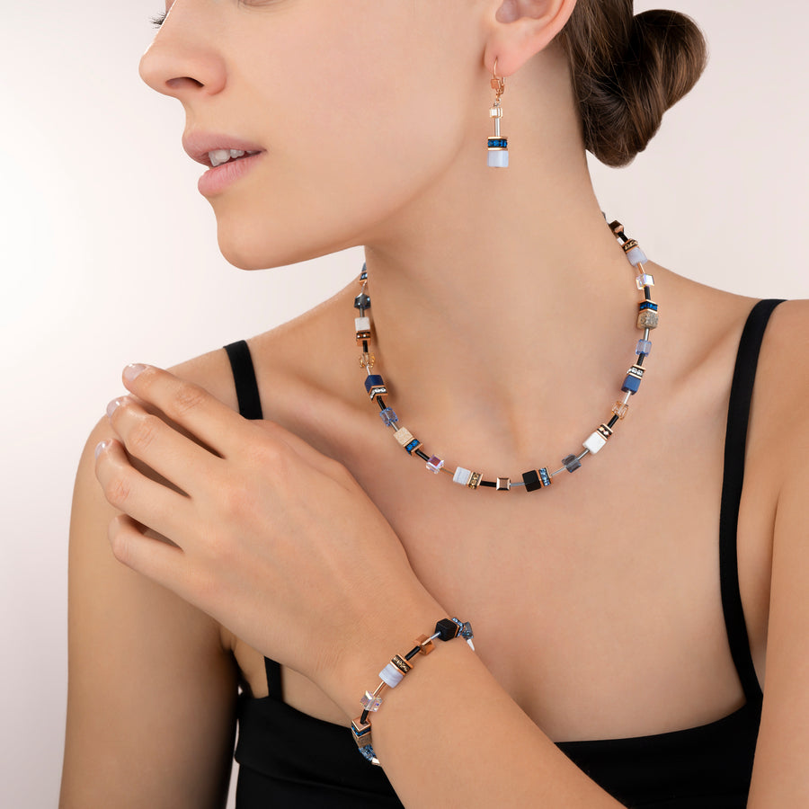 Bracelet GeoCUBE® Crystals & Gemstones blue-beige