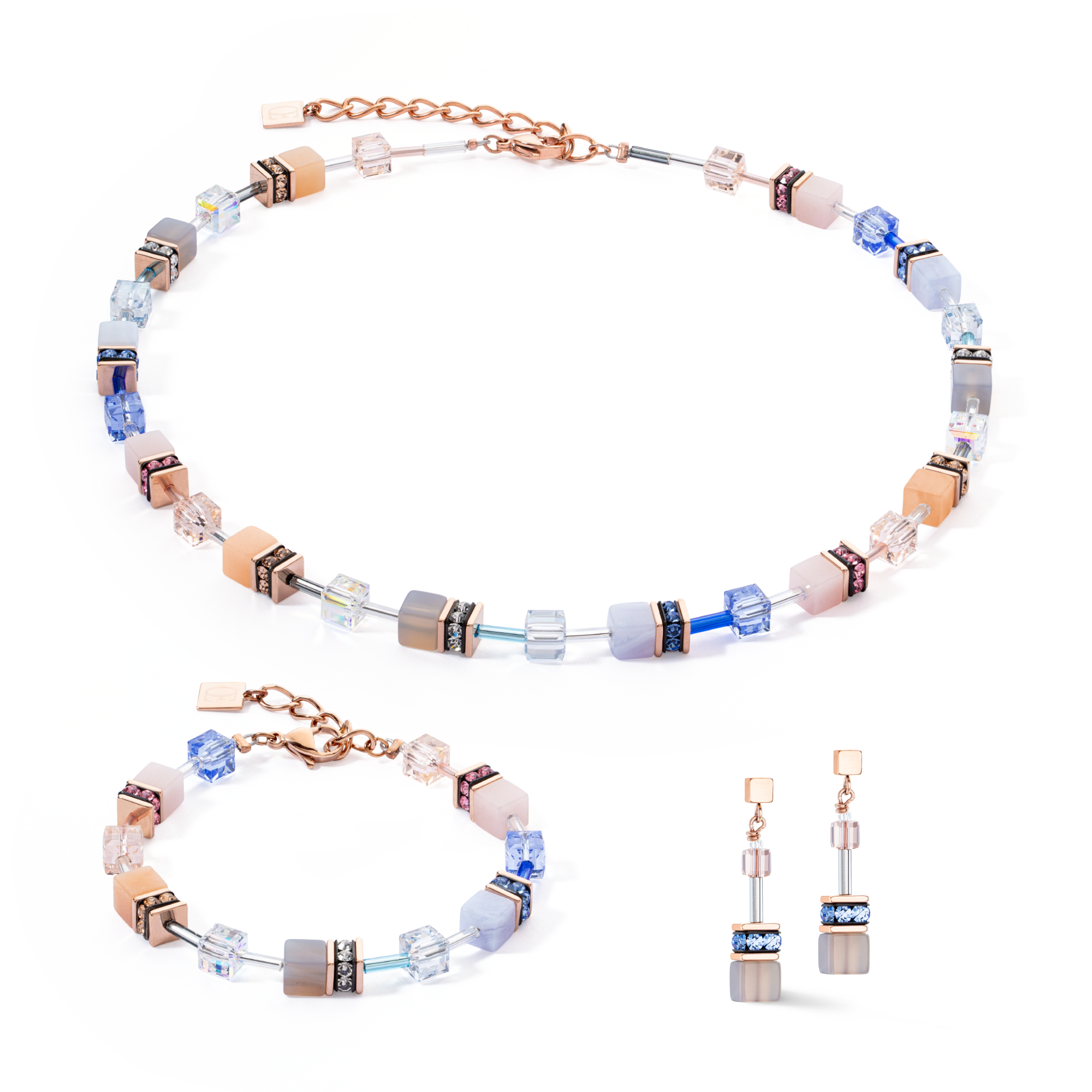 GeoCUBE® Iconic Precious bracelet light blue-beige