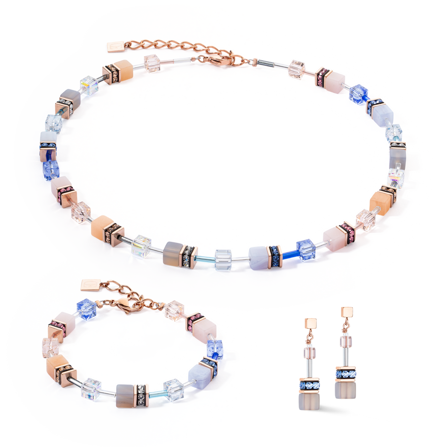 GeoCUBE® Iconic Precious bracelet light blue-beige