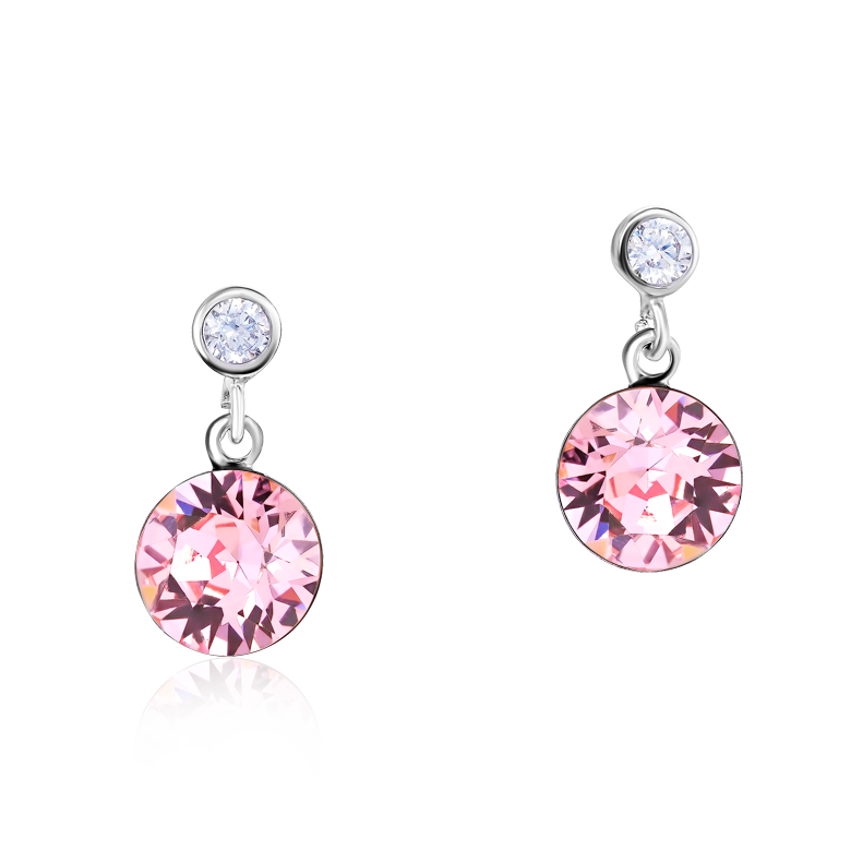 Earrings Crystals & stainless steel light rose