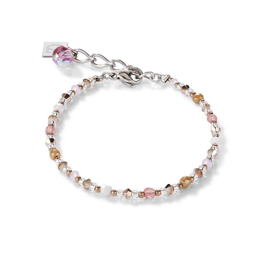 Bracelet Crystals & stainless steel light rose