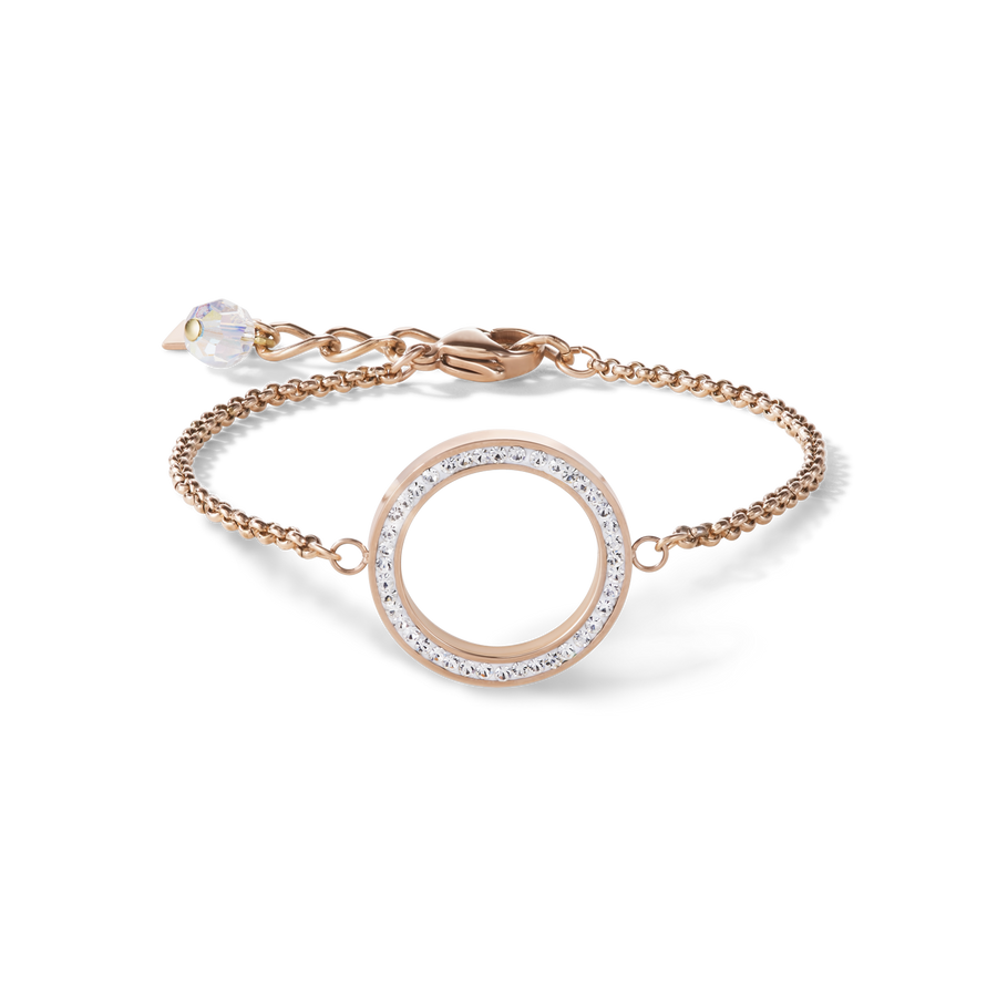Bracelet Ring Crystals pavé & stainless steel rose gold & crystal