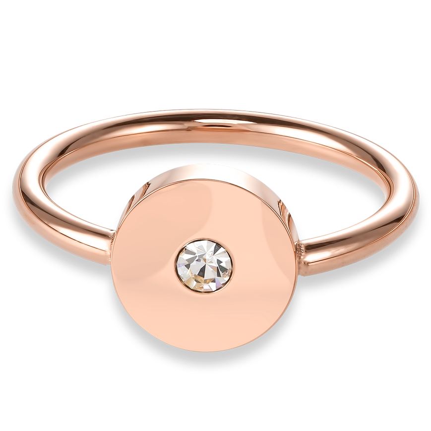 Ring SparklingCOINS stainless steel rose gold
