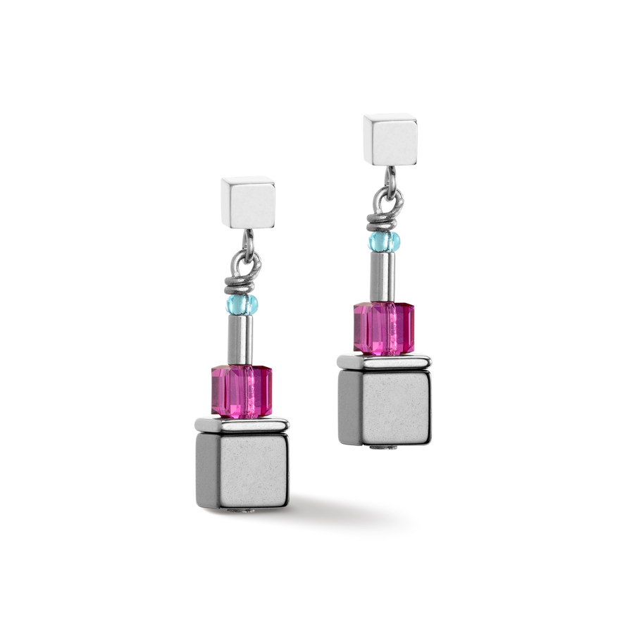 Cube Story Colour Couple earrings hematite rainbow