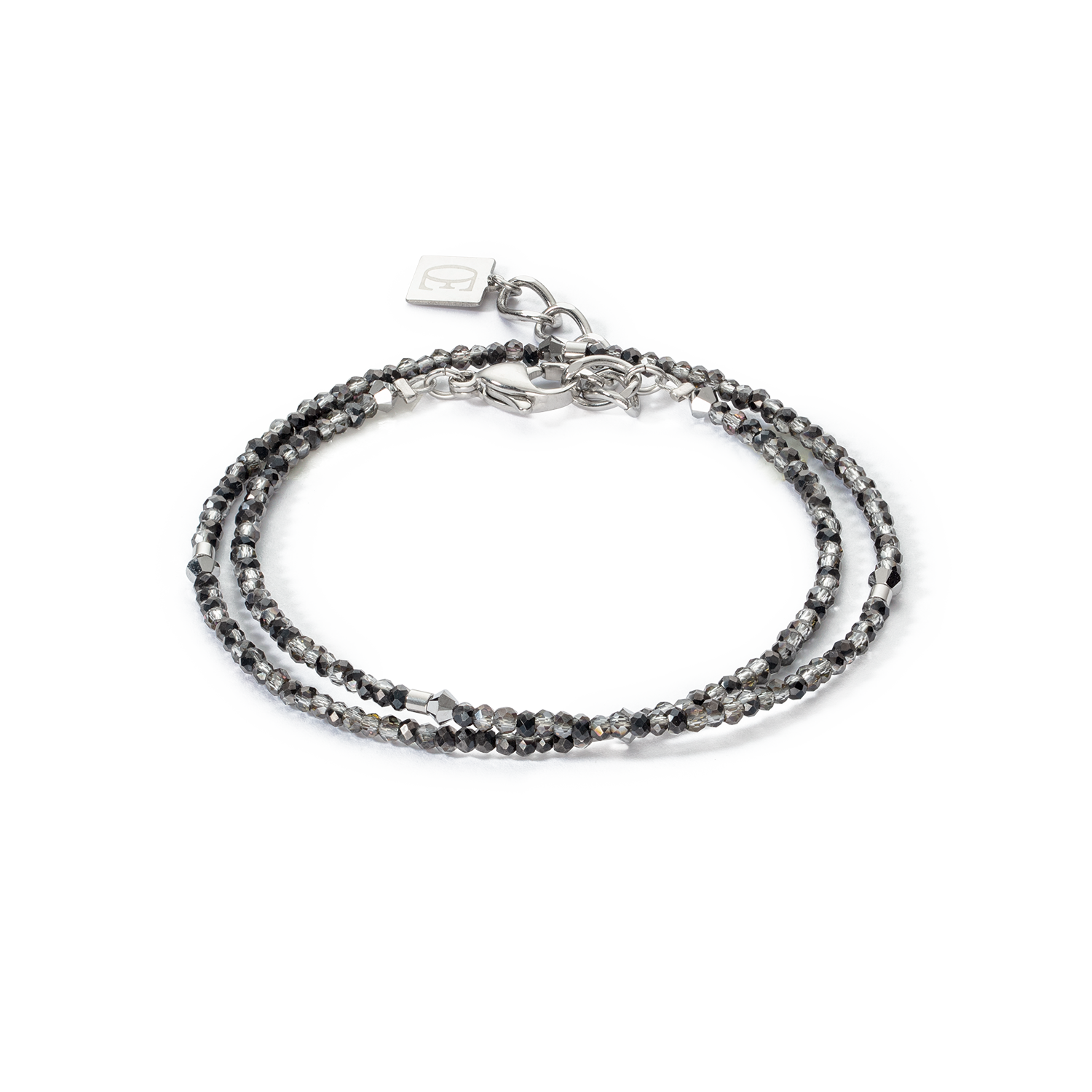 Sparkling Dot Delicate bracelet silver & anthracite