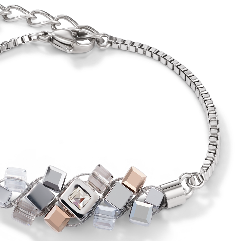 Bracelet GeoCUBE® cluster silver-rose gold