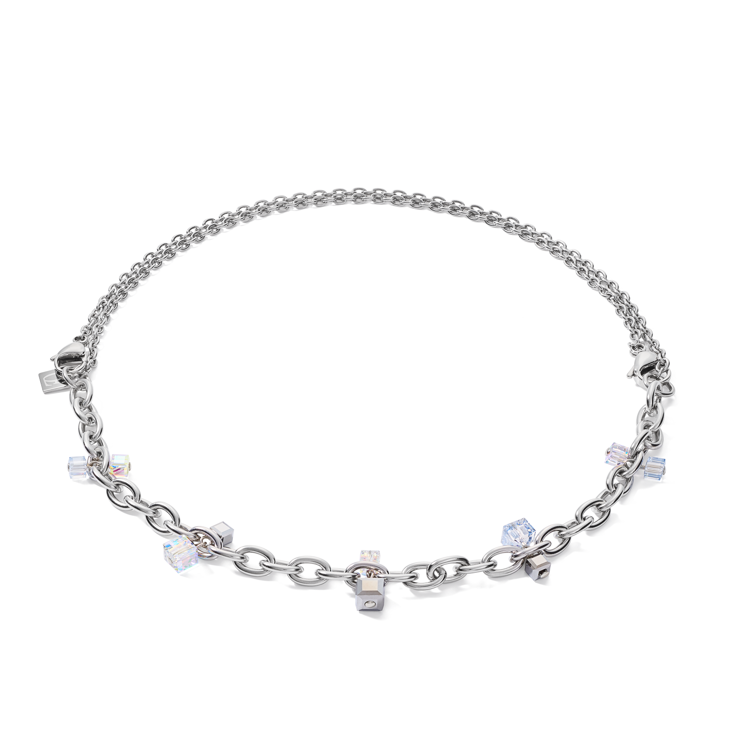 Necklace casual & chunky chain stainless steel & Swarovski® Crystals ...