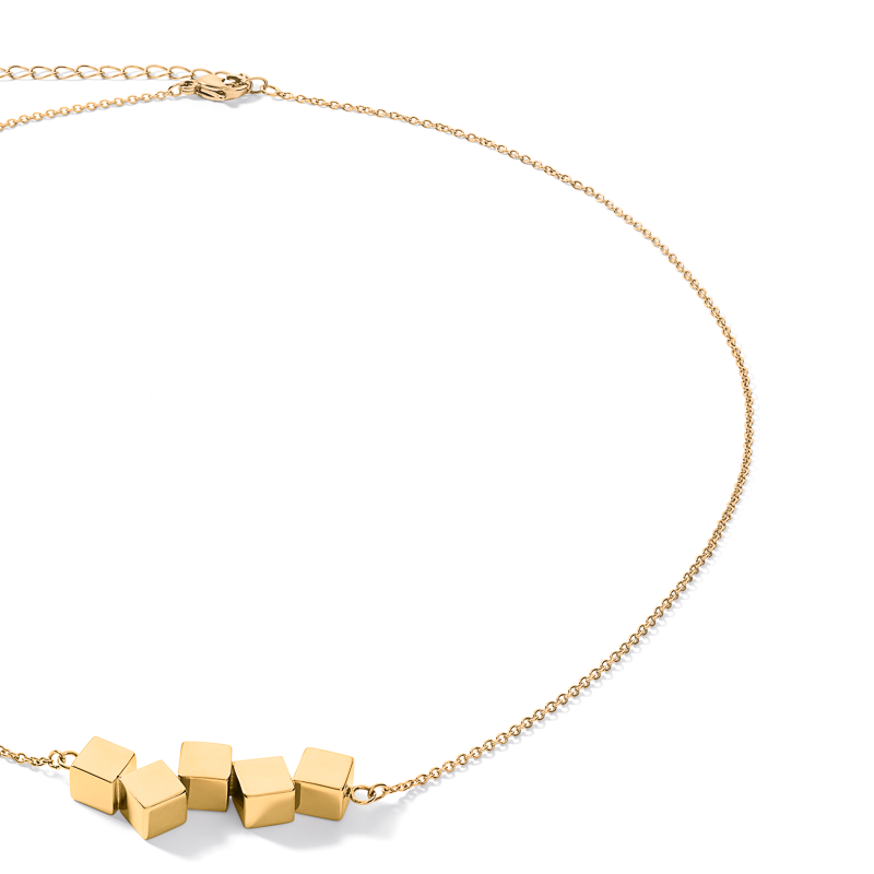 Necklace Dancing GeoCUBE® stainless steel gold