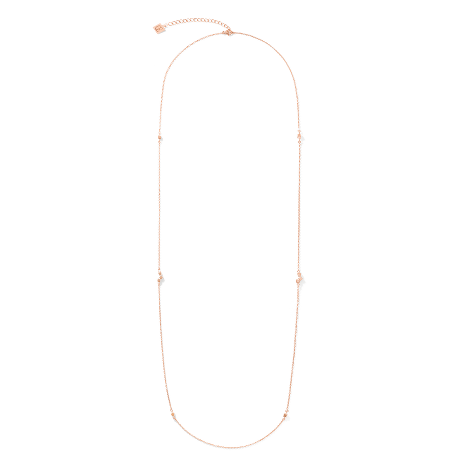 Necklace Dancing GeoCUBE® small chain long stainless steel rose gold