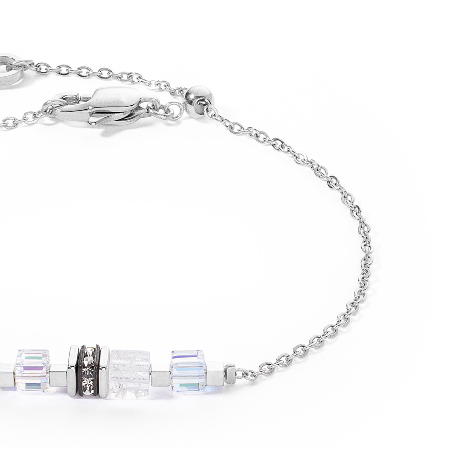 Bracelet Mini Cubes & Chain silver-white