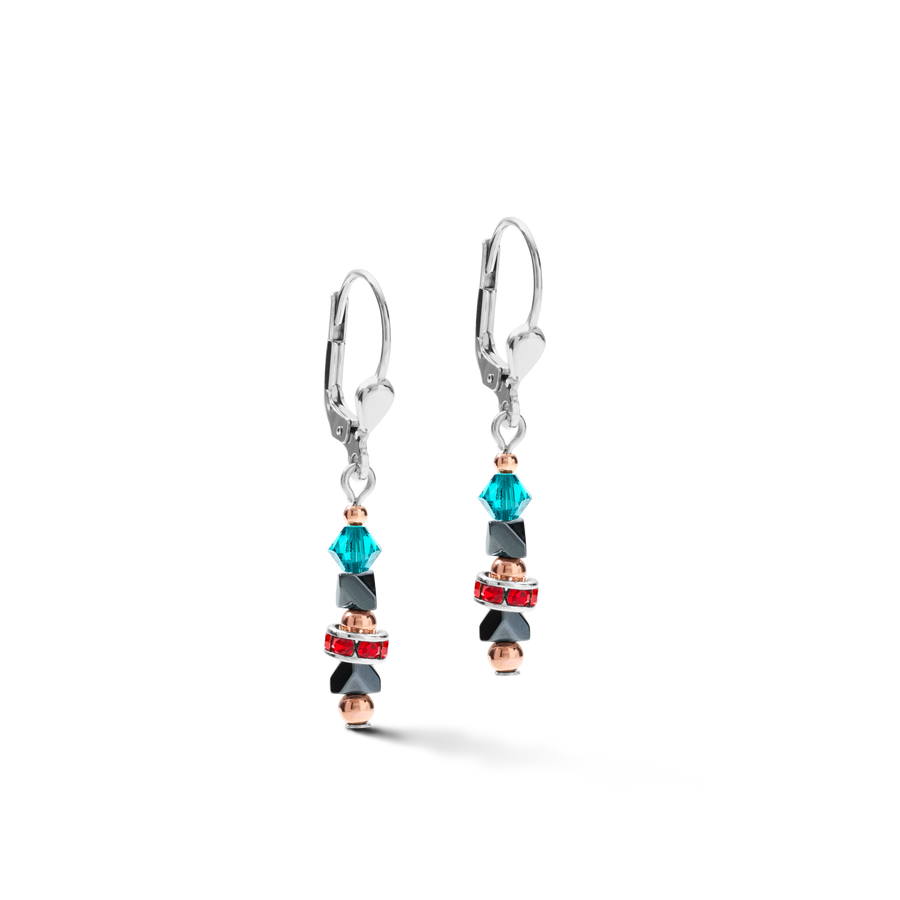 Earrings Fine & Edgy Hematite & Crystals & Stainless Steel multicolour