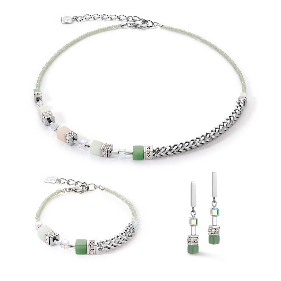 GeoCUBE® Precious Fusion Chunky Chain necklace light green
