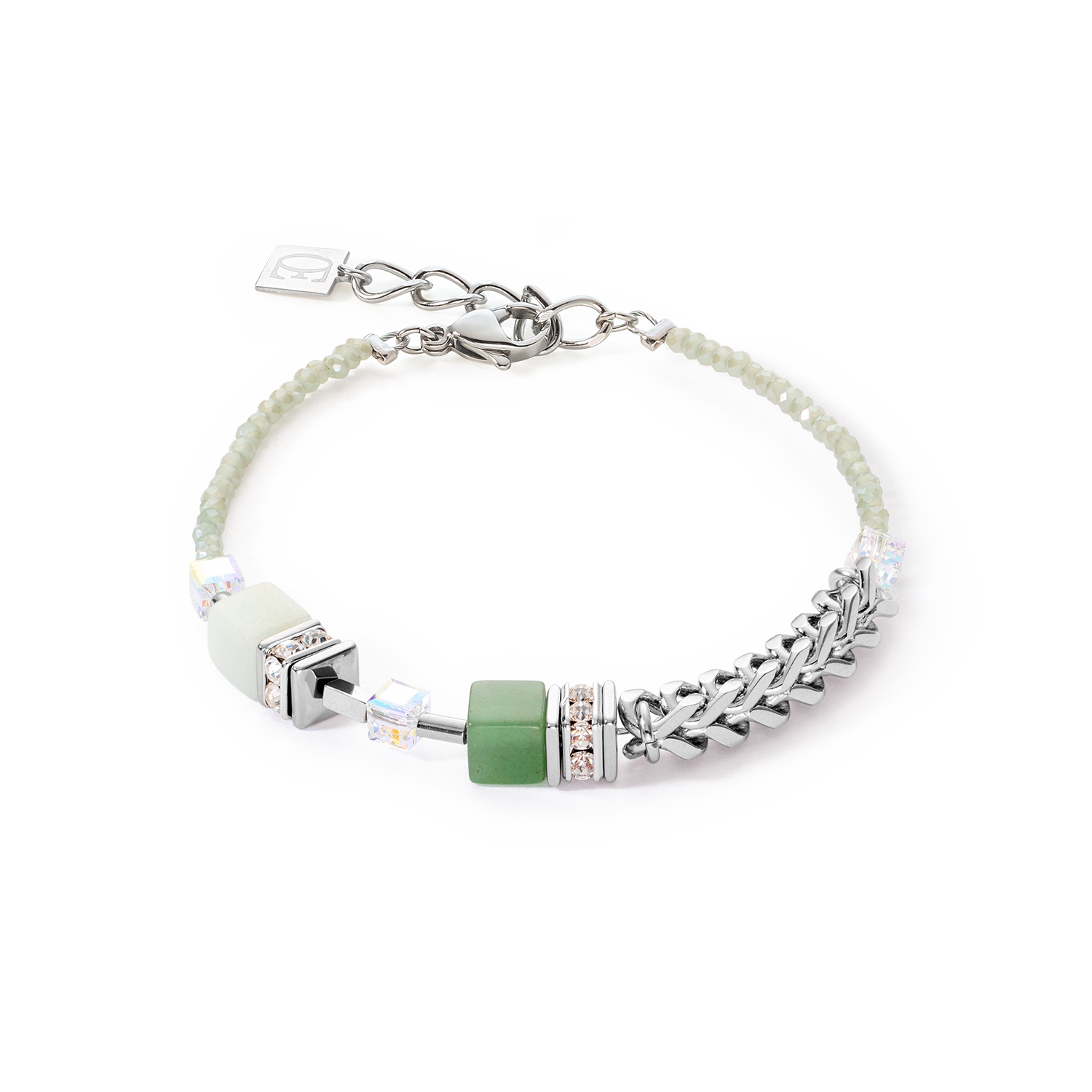 GeoCUBE® Precious Fusion Chunky Chain bracelet light green